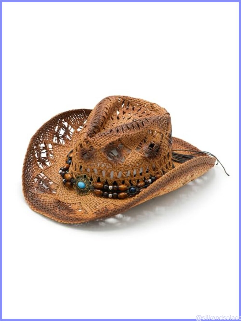 Straw Cowboy Hat Western Wide Brim Cowgirl Hat Adults M-L